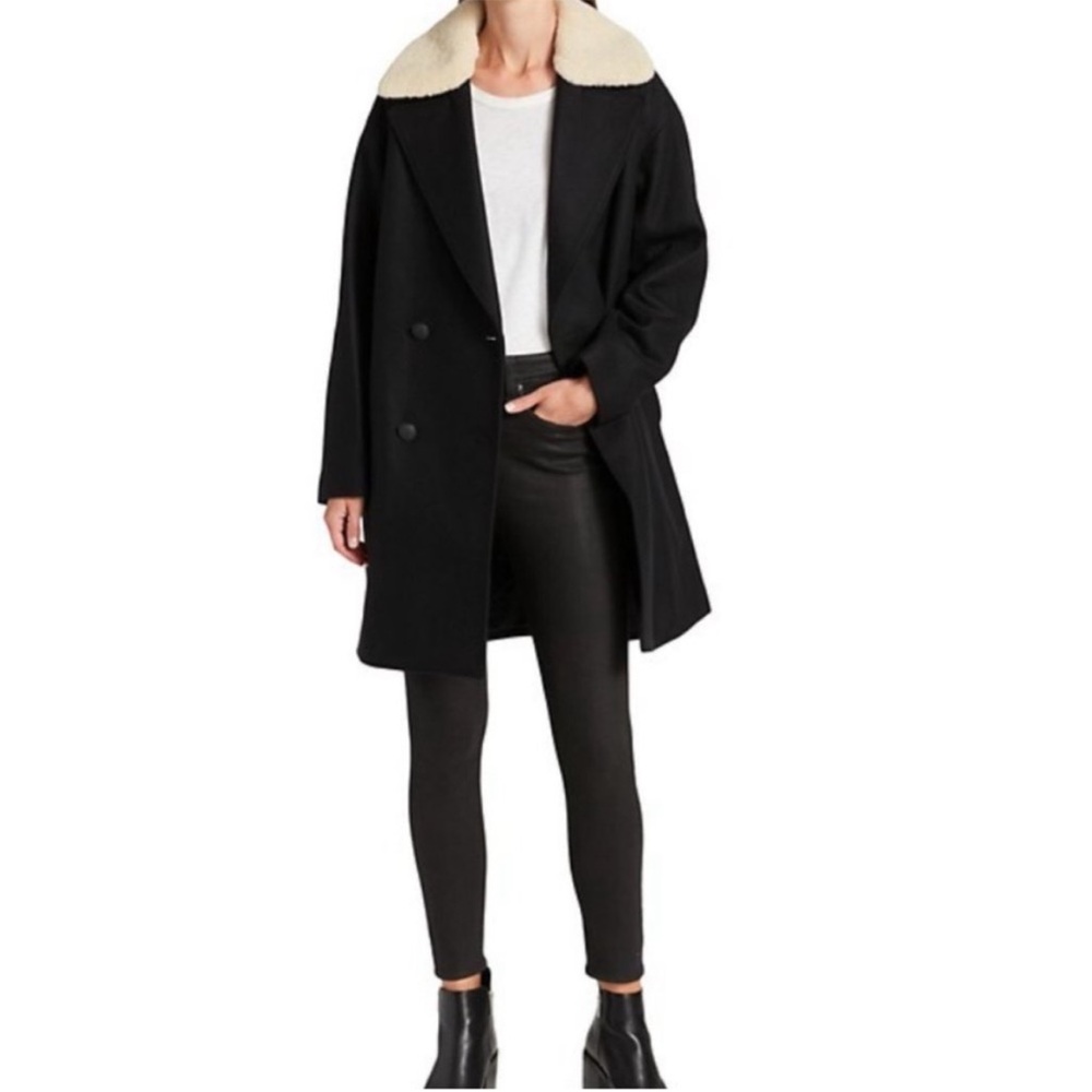 RAG & BONE Mina Cocoon Coat Black Women's Size Large NWT